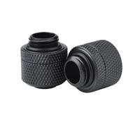 Dpofirs G1/4 Thread Flexible Tube Connector, Two Touch Fitting for PC Water Cooling, Brass 9.5mm ID 12.7mm OD Black Plated (Black)