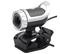 Dpofirs HD USB 2.0 PC Web Camera, Portable Webcam with Built-in High Sensitivity Microphone, Automatic White Balance and Automatic Correction, 360 ° Rotating Webcam for Video Calls(silver)