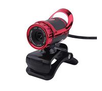 Dpofirs HD USB 2.0 PC Web Camera, Portable Webcam with Built-in High Sensitivity Microphone, Automatic White Balance and Automatic Correction, 360 ° Rotating Webcam for Video Calls(red)