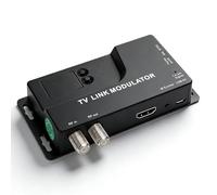 Dpofirs HDMI to RF Modulator, VHF UHF AV to RF Coaxial Converter, Support PAL NTSC, for Home TV Game Console