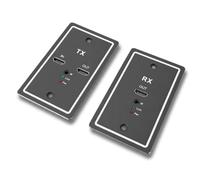 Dpofirs HDMI Wall Plate Extender Kit, 1080P HD Base T Cat6 Balun Extender with IR Remote Control, Supports 200ft Transmiss for Projector TV Home Theater