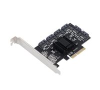 Dpofirs High Speed PCIe 3.0 X4 Adapter Card for Fast Data Transmission, 6-Port 3 Expansion Card for Computer, Durable and Stable, Suitable for Multiple Devices (TXB119 Single Row)