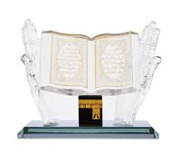 Dpofirs Islamic decor Islamic Calligraphy Art Decor Crystal Collectible Figurines for Home Decor Home Table Decor Kaba Replica Model Showpiece Bookend Eid Gift
