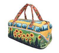 Dpofirs Journey Quilted Duffel Bag, Boho Weekender Travel Bag with Retro Floral Pattern and Foldable Design for Weekend Getaways Picnics Camping
