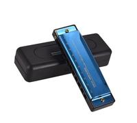 Dpofirs Key of C Diatonic Harmonica ABS Reeds Blues Mouthorgan for Beginners Professional with Storage Case and Cloth for Travel Party Games Purple (Blue)