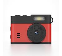 Dpofirs Keychain Camera, 1080P 12MP HD Mini Retro Camera, with Led Flash Light, Portable Small Digital Cameras, for Travel Campus (Black Red)