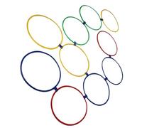 Dpofirs Kids Exercise Hoops, 10 Pack Sensory Training Rings with Connectors for Hopscotch Game Obstacle Course Play (Extra Large 32.7 X 24.4 X 31.5in)