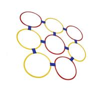 Dpofirs Kids Exercise Hoops, 10 Pack Sensory Training Rings with Connectors for Hopscotch Game Obstacle Course Play (Large)