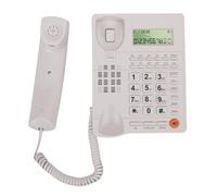 Dpofirs Landline Telephone, Large Key Corded Phone with Adjustable Ringer Volume & No Power Functionality, for Seniors Home Office Hotel (White)