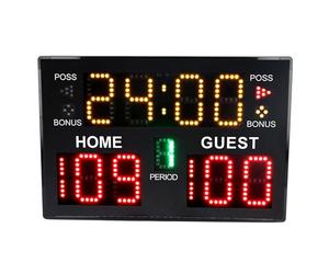 Dpofirs LED Digital Basketball Scoreboard Lightweight Multisport Training for Indoor Tabletop, Yellow/Red/Green 11 Digit Display for Game Volleyball Wrestling