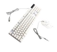Dpofirs LED Helps USB Game Keyboard and Mouse Combo Clear Sound Sound Mechanical Performance for Vista Mac OS PC Burpportop TV ABS White 104 Keys (White)