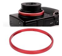 Dpofirs Lens Decoration Ring, CNC Machined Aluminum Alloy Accent Ring and Replacement Cap with Scratch Protection, Precise Fit for RicohGR4 Camera (Red)