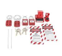 Dpofirs Lockout Tagout Kit, Multifunctional Portable with Hasp Warning Tag Safety Red Padlock for Industrial Electrical
