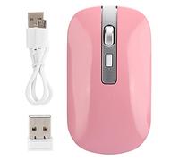 Dpofirs M30 Rechargeable Wireless Mouse, 2.4G Quiet Photoelectric Bluetooth Mouse, Ergonomic 800/1200/ 1600 DPI Adjustable High Resolution, 4 Buttons (Pink)