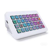 Dpofirs Macro Keypad, Stream Controller Deck Gaming Streaming Shortcut Keyboard, 32 Programmable Keys Customizable Visual AI Pad (White)