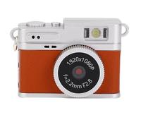Dpofirs Mini Keychain Camera, 1080P Small Retro Camera, Portable Photo Video Camcorder, for Travel Study Teens Beginners (Brown)