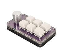 Dpofirs Mini Keypad with Knob, RGB Light, Blue Switch, Wired Connection, Plug and Play, DIY Programmable, Mechanical Keyboard, 6 Keys, Portable, Suitable for Office, Games, Music, Media