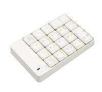 Dpofirs Numeric Keypad, 18 Keys Soft Press Touch 2.4G Wireless USB Number Pad with Compact Body for Home Work Office (White)