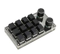 Dpofirs One Handed Programmable Mechanical Keyboard, 12 Keys RGB Mechanical Gaming Keypad Programmable Macro Keyboard with Knobs, Red Switch