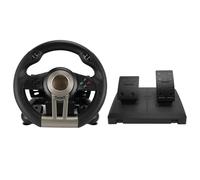 Dpofirs PC Racing Wheel and Pedal, 180 Degree Rotation Universal USB Gaming Steering Wheel with Formula Style Paddle Shifter, Dual Motor Feedback for PS3PC