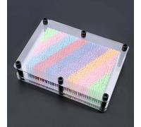 Dpofirs Pin Art Board, Colorful Plastic Pins Sturdy Frame 3D Pin Art Sculpture Toy with Tactile Imagination Stimulation for Kids Adult Gift Home Office Decoration (Transparent medium)