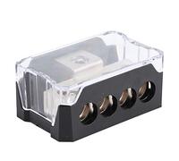 Dpofirs Power Distribution Block, 1 Way in 4 Ways Out Car Amplifier Ground Distribution Block with Screw Down Wire Clamps for Auto Marine
