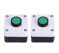 Dpofirs Push Button Switch Station 2 Pack, Momentary Switch Momentary Push Button Box, One Control for Gate Opener, Weatherproof IP54 Plastic Exterior Opener Control