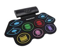 Dpofirs Roll Up the Drum, Easy to Play Electronic Drum Plate Built -in Stereo Speaker 2 Pedals Aux Jack 9 Pillows for Exercise for Adults