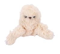 Dpofirs Shy Interactive Owl Sing Plush Toy for Kids, Head Turning Stuffed Toy with Motion Sensor, Adorable Fluffy Owl Plush Bag Pendant, Hug Response Stuffed Animal (Milky White)