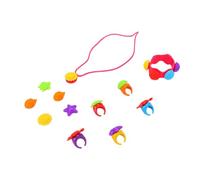 Dpofirs Silicone Finger Sensory Ring, Sensory Necklace Bracelet with Interchangeable Charms for Anxiety Relief and
