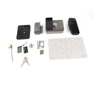Dpofirs Smart Gate Lock, Double Sided Fingerprint Lock with 5 Unlock Methods Keypad Keys Card Wireless, Electronic Gate for Garden Fence Yard Hollow Door