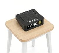 Dpofirs Solar Powered Car Clock, Digital Dashboard Clock with Dual Alarm and LCD Display, Snooze Function and Temperature Display for Car Truck Office Home Camping (Black)