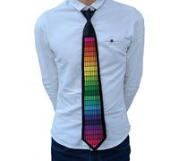 Dpofirs Sound Control Light Up Tie, Light Up Clothes Costume Glow in the Dark for Men, Women DJ, Parties, Novelty Necktie