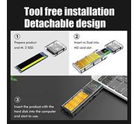 Dpofirs SSD Hard Drive Enclosure with High-Speed USB Interface for /Mac Users PC, Durable Acrylic Shell Transparent M.2 NGFF SSD Case for Data Storage (Golden)