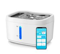 Dpofirs Stainless Steel Cat Water Fountain, 2.5L/85oz Automatic Sensing Water Fountains for Cats Indoor, 1 Weeks Capacity Pet Water Dispenser, 3000MAH Battery, Dual Water Sensing