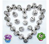 Dpofirs Stainless Steel Christmas Tree Russian Nozzle Pastry Nozzles for Wedding Cake, Special Shape Baking Tool, Easy to Keep and Use for Beginner Bakers (As Shown,1)