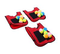 Dpofirs Sticky Ball Vest Set for Active Kids - 5 Balls Interactive Dodgeball Tag Game for Outdoor Fun - Cloth and Foam 3 Red Shirts (29x42cm / 11.4x6.5in)