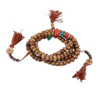 Dpofirs Tibetan Rosary Bracelet, 108 Natural Beads Prayer Buddha Buddhist Stretch Bracelet, Beading By Handmade for Praying for Good Luck
