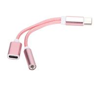 Dpofirs To Enjoy the Music Experience, 1 Sound Adapter From 2 Breaks, High Hardness Phone Sound Adapter (Pink Gold)