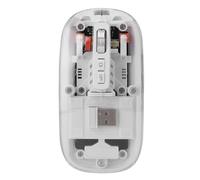Dpofirs Transparent, Rechargeable Mouse with Three-vis Connection, Silent Control Buttons and Seven-color Dynamic Breathing Lights (White)