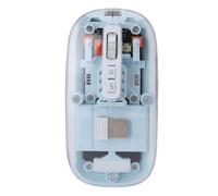 Dpofirs Transparent, Rechargeable Mouse with Three-vis Connection, Silent Control Buttons and Seven-color Dynamic Breathing Lights (Blue)