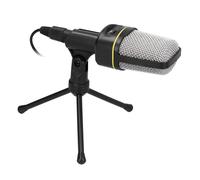 Dpofirs USB Condenser Microphone, 3.5mm Audio Port Microphone with Desktop Tripod, Omnidirectional Condenser Microphone, Studio Recording Microphone for Karaoke, Live Broadcast, Podcast(black)