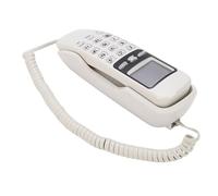 Dpofirs Wall Mountable Basic Corded Telephone, Retro Landline Phone with Caller ID Memory and DTMF Support, for Home Hotel Kitchen Garage School Hospital (White(English Version))