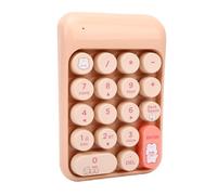 Dpofirs Wireless Number Pad, 18 Key Numeric Keypad Portable Financial Accounting Numpad Keyboard for Home Business Work (Milk Tea Color)