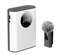 Dpofirs Wireless Voice Amplifier, Pickup Voice Amplifier with Magnetic Lavalier Mic, Portable Meagaphone Speaker with LED Digital Display for Teachers