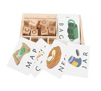 Dpofirs Wooden ABC Building Blocks Educational Toy Improve Concentration Logic for Kids, Basswood Wood Blocks Set for Learning Letters, for Children