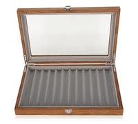 Dpofirs Wooden Fountain Pen Display Case Gift Box for 12 Pens Display for Shop Home Collection Display Fountain Pen Casing with Presentation Pen Tray