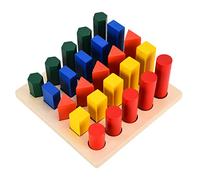 Dpofirs Wooden Geometric Shape Sorting Toy Stacking Game for Kids, Kindergarten Educational Wooden Puzzle with Colorful Blocks, Professional Edition Toy Montessori Sensory Teaching Aid for Kids Ages