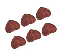 Dpofirs Wooden Heart Shaped Guitar Pick Set Smooth Surface Musical Instrument Accessories for Guitarist, 6PCS Wood Color for Guitar Players