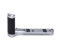 Dpofirs XT50 L Shape Aluminum Alloy Camera Hand Grip with Leather Arrow Storage Case Plate Grip, Suitable for Creative Photography and Video Recording (Silver)
